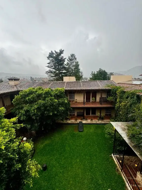 View over Parador Margarita's lush courtyard